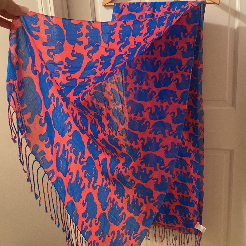 Lilly Pulitzer Tusk in the Sun Elephant Print Scarf